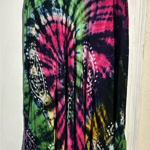 Shoreline Pink Black Pleated Maxi Skirt Casual